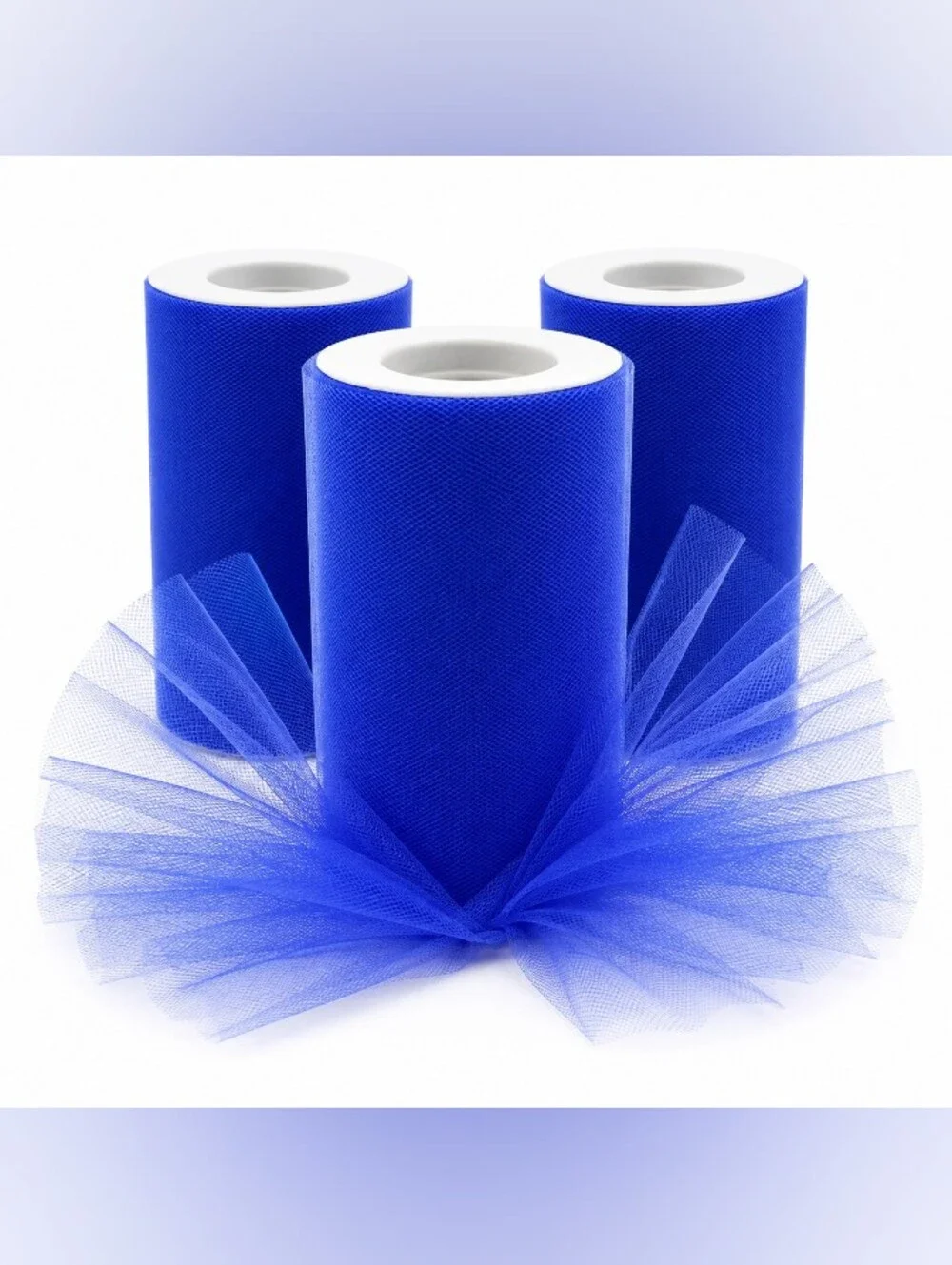 💙 Royal Blue Tulle Rolls – Set of 3, 6 in x 25 Yards Each